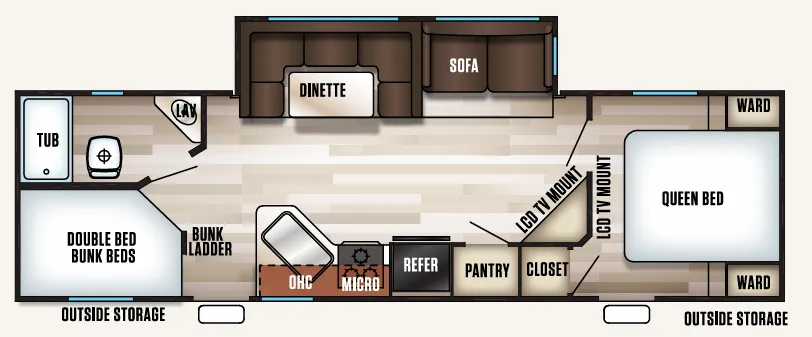 Forest River Cherokee 264DBH floor plan