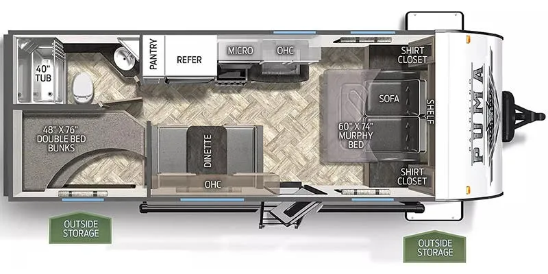 Palomino Puma Ultra Lite 20BHX floor plan