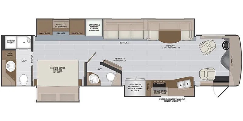 Holiday Rambler Endeavor 38K floor plan