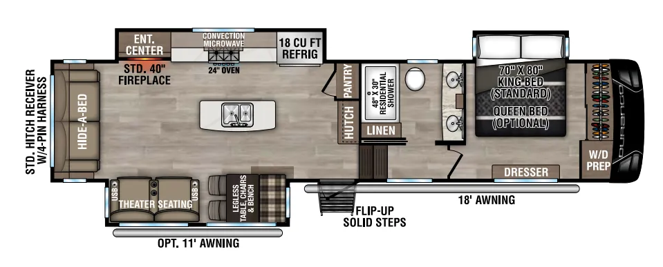 K-Z Durango D333RLT floor plan