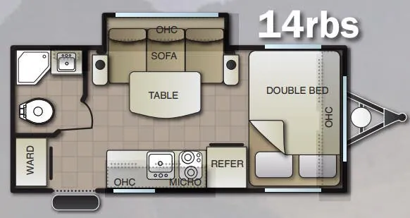 Pacific Coachworks Mighty Lite M14RBS floor plan