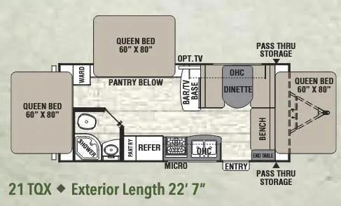 Coachmen Freedom Express Ultra Lite 21 TQX floor plan
