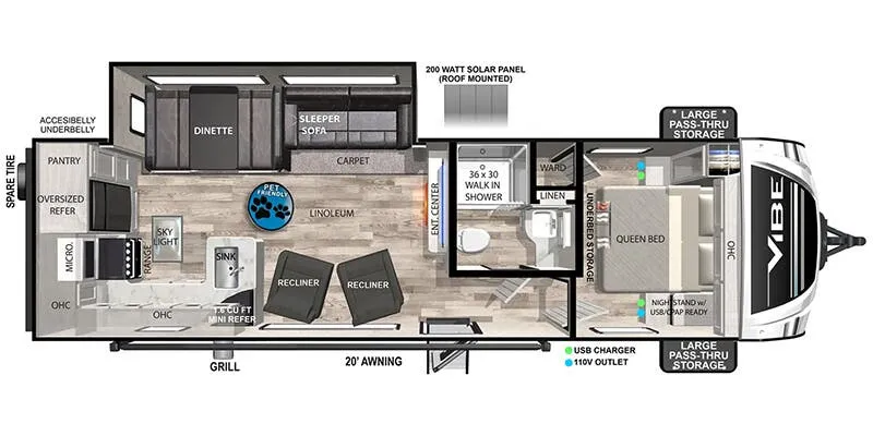 2024 Forest River Vibe West 26RK - Floor plan