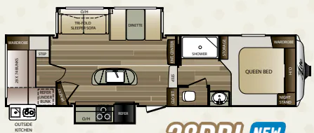 Keystone Cougar XLite 28DBI floor plan