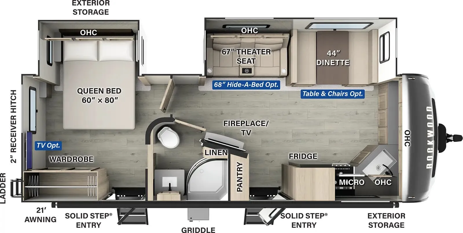 Forest River Rockwood Ultra Lite 2608BS floor plan