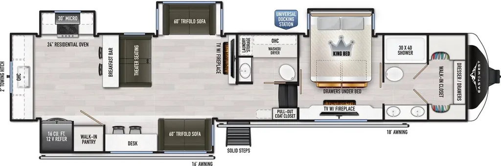 2026 East to West Ahara 395FB floor plan