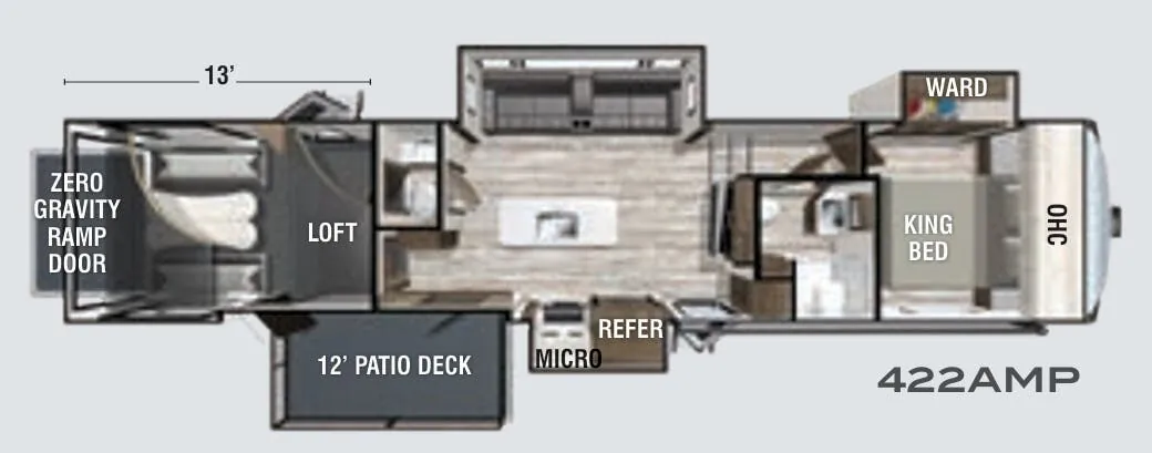 Forest River XLR Thunderbolt 422AMP floor plan