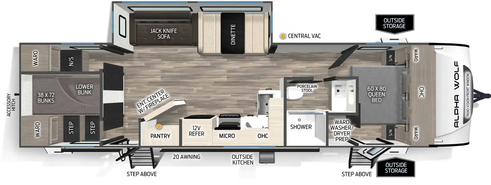 2026 Forest River Cherokee Alpha Wolf 29DCB - Floor plan