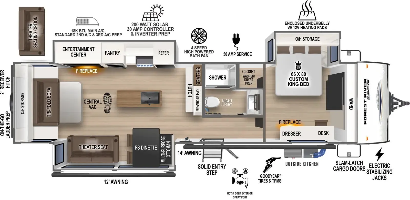 Forest River Grand Surveyor 305RLBS floor plan