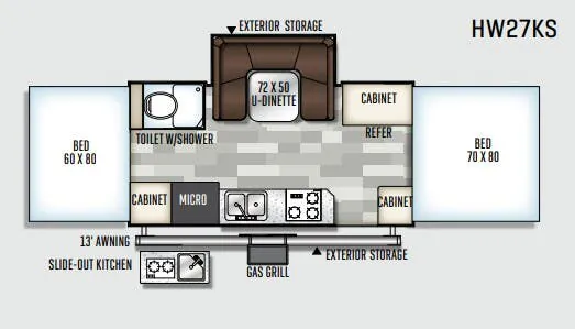 Forest River Flagstaff High Wall HW27KS floor plan