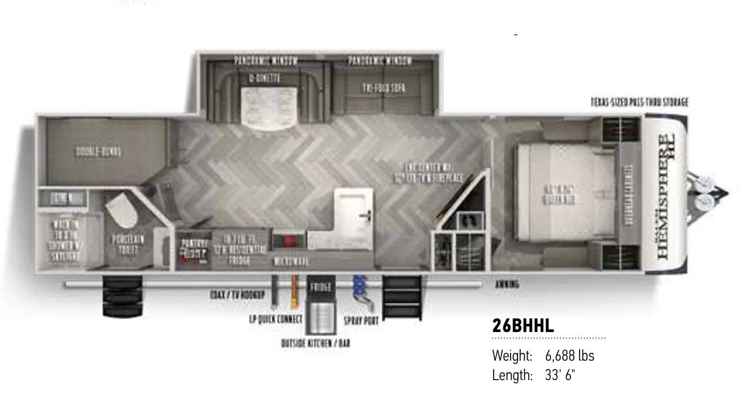 Forest River Salem Hemisphere Hyper-Lyte 26BHHL floor plan
