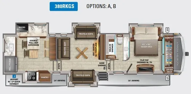 Jayco North Point 380RKGS floor plan