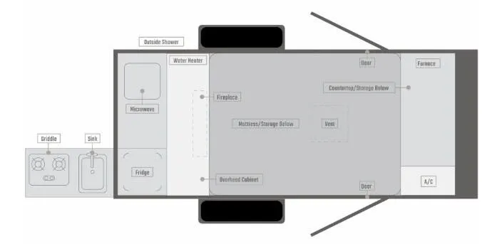 2025 Skinny Guy Campers Armor LT 12LT floor plan