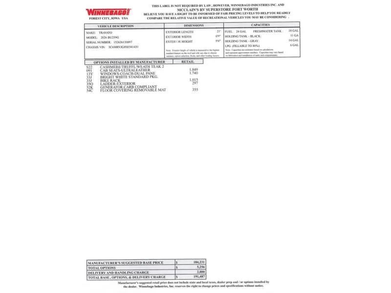 2026 Winnebago Travato 59G - Photo 4