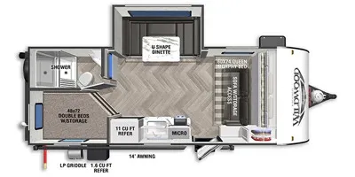 2022 Forest River RV WILDWOOD 178BHSK floor plan