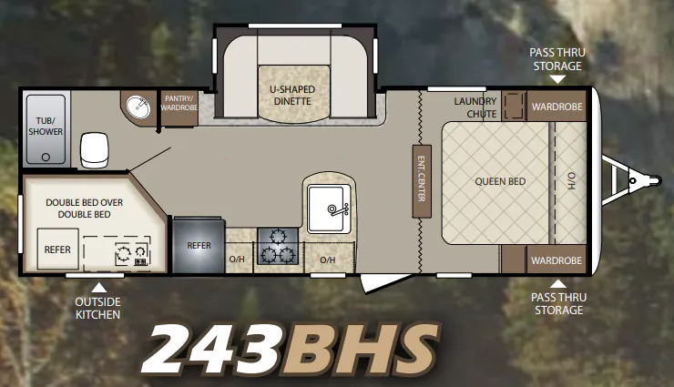 Keystone Bullet 243BHS floor plan