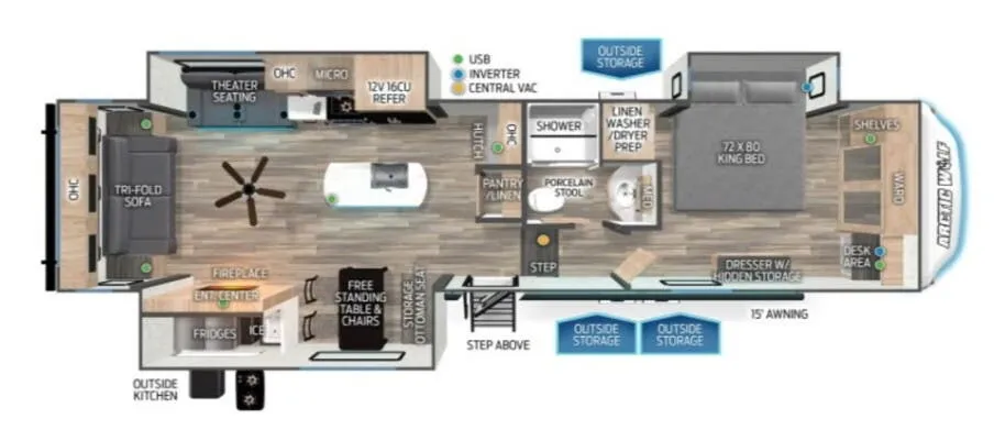 Forest River Cherokee Arctic Wolf 3550 SUITE floor plan