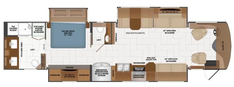 Fleetwood Discovery LXE 40M floor plan
