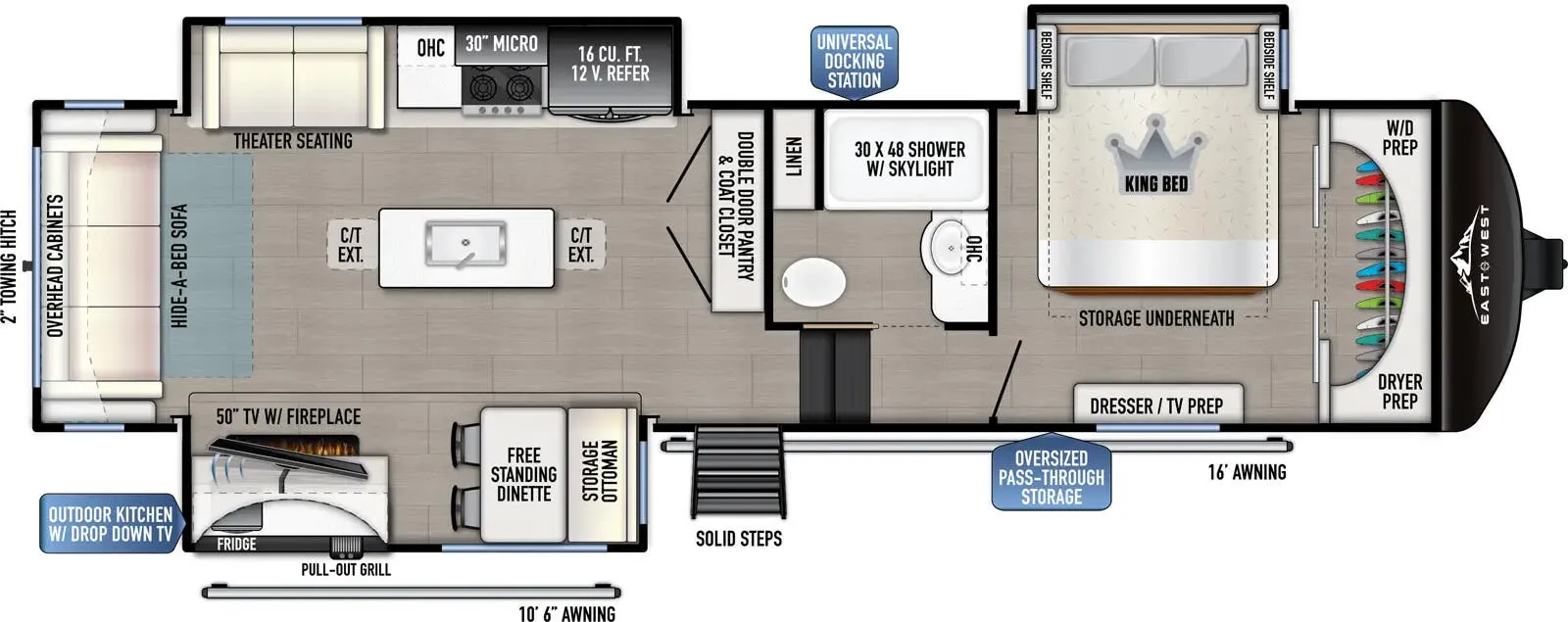 East to West Blackthorn 3101RL-OK floor plan
