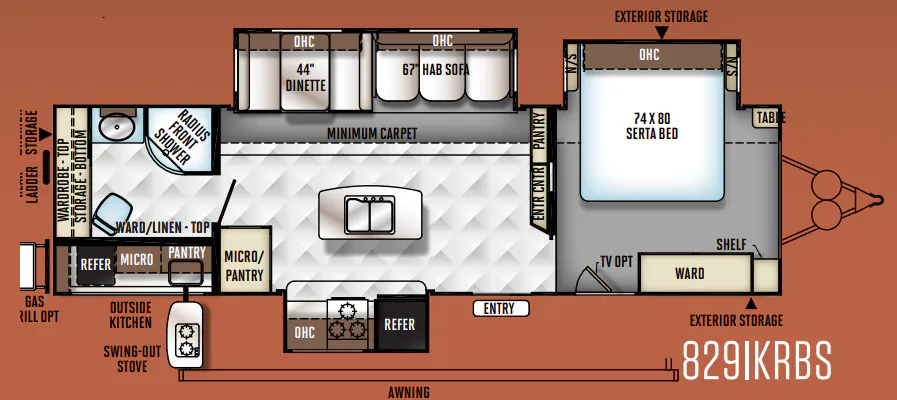Forest River Flagstaff Classic Super Lite 829IKRBS floor plan