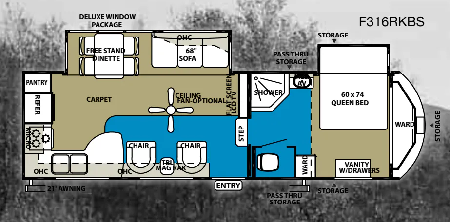 Forest River Wildwood Heritage Glen 316RKBS floor plan