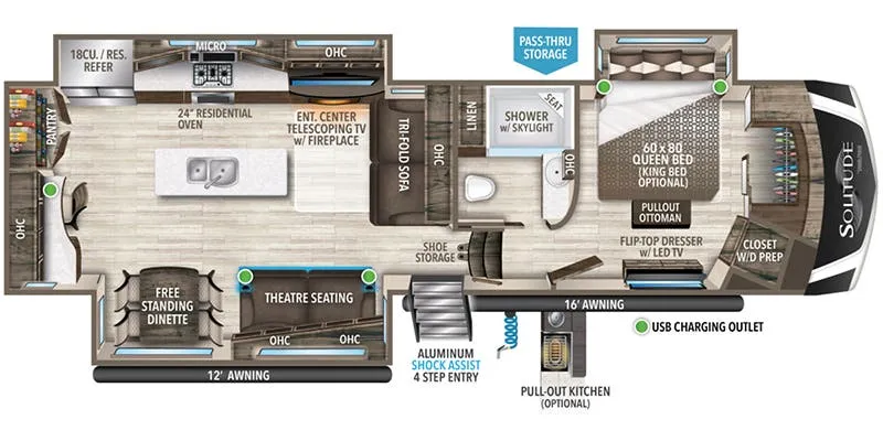 2022 Grand Design Solitude 345GK floor plan