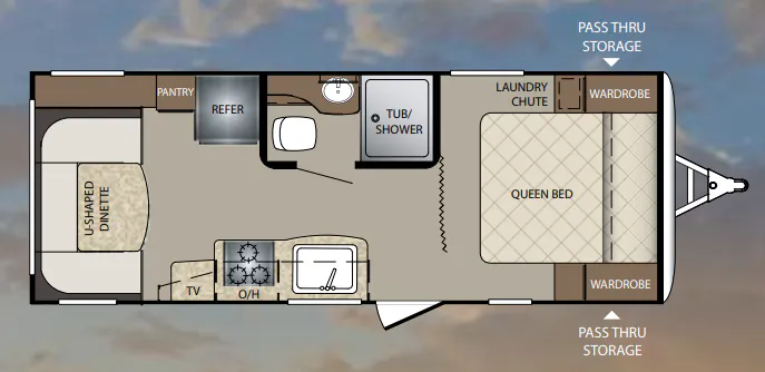 Keystone Bullet 210RUDWE floor plan