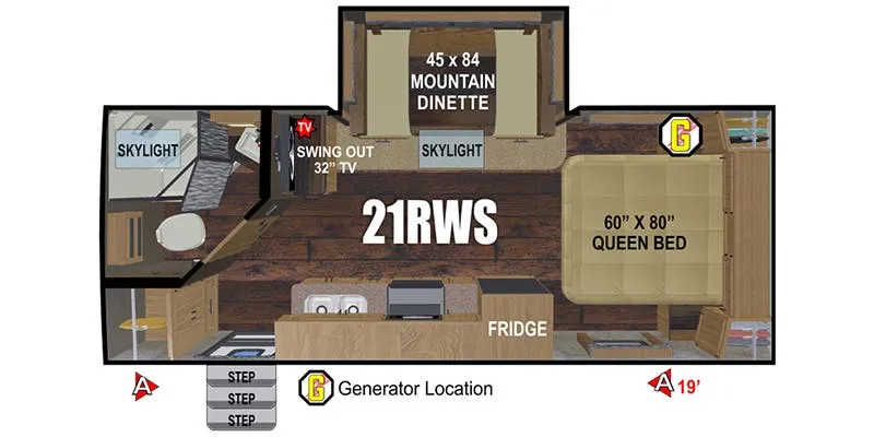 Outdoors RV Back Country Series 21RWS floor plan