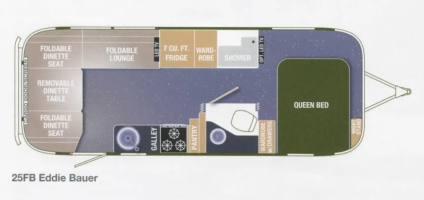 Airstream Eddie Bauer 25FB floor plan