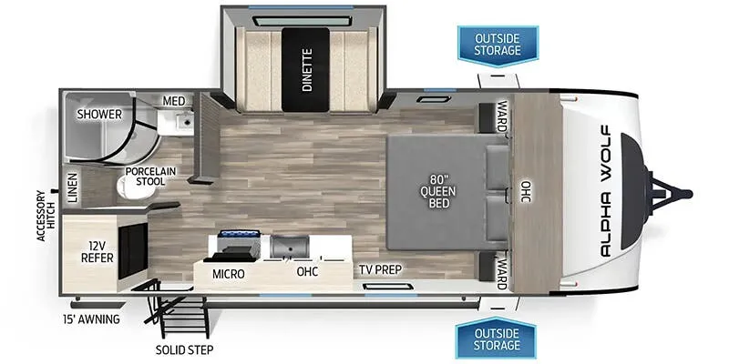 Forest River Cherokee Alpha Wolf 17CB floor plan