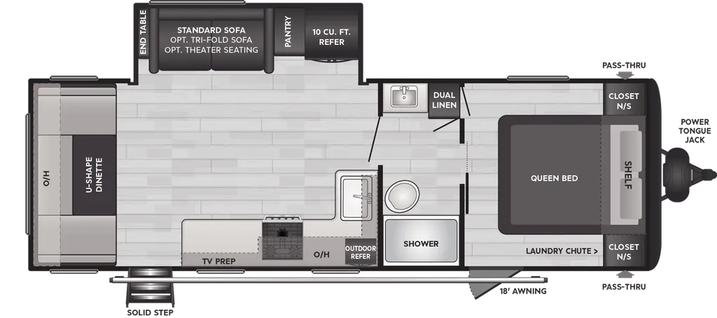 2024 Keystone Hideout 25RDS floor plan