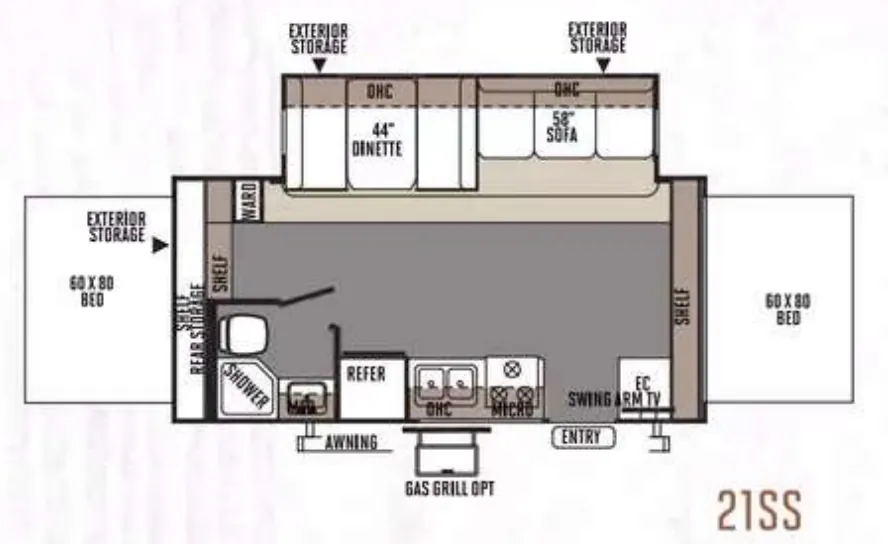 Forest River Rockwood Roo 21SS floor plan