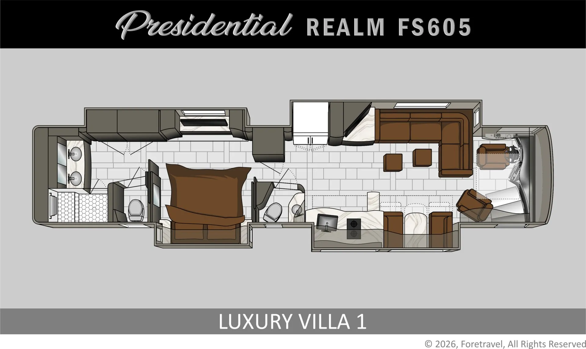 Foretravel Realm Presidential LV1 floor plan