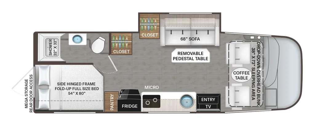 2023 Thor Motor Coach Axis 25.7 floor plan