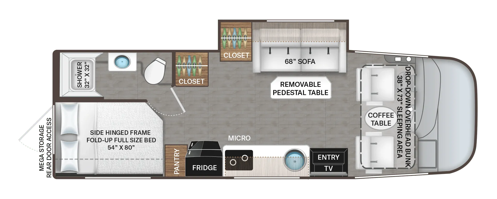 2023 Thor Motor Coach Axis 25.7 - Floor plan