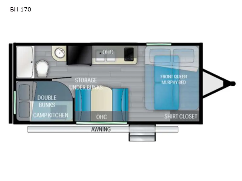 2022 Heartland Pioneer BH170 — Floor plan