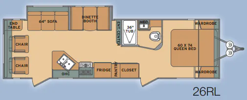 Shasta Oasis 26RL floor plan