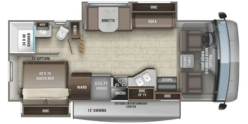 2018 Entegra Coach Vision 26X - Floor plan