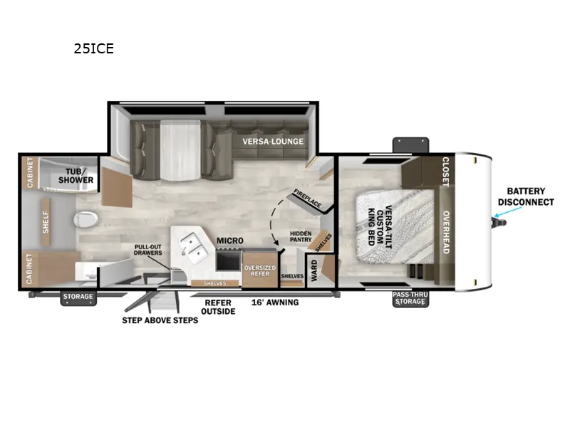 2026 Forest River Wildwood X-Lite 25ICE - Floor plan