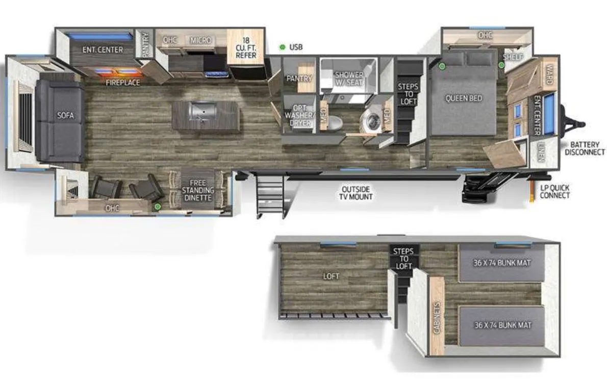 Forest River Cherokee Timberwolf 39DL floor plan