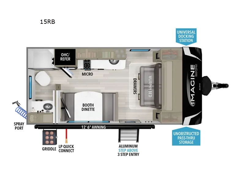 2023 Grand Design Imagine AIM 15RB floor plan