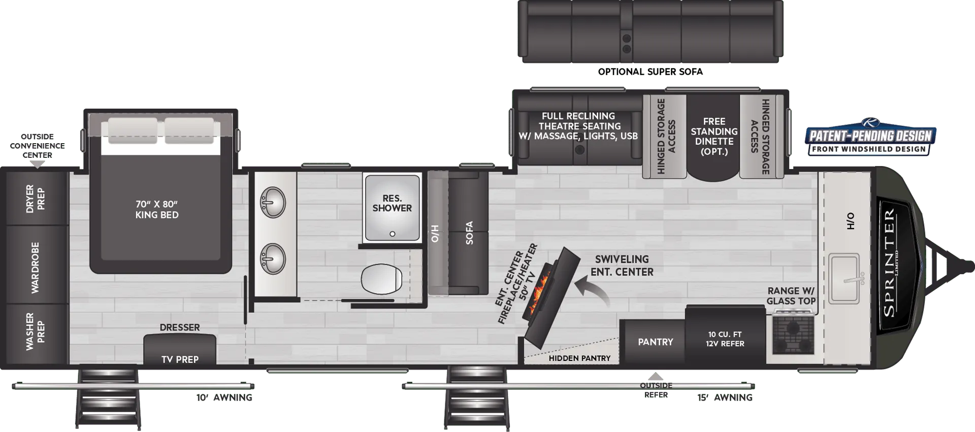 Keystone Sprinter Limited 352FKS floor plan