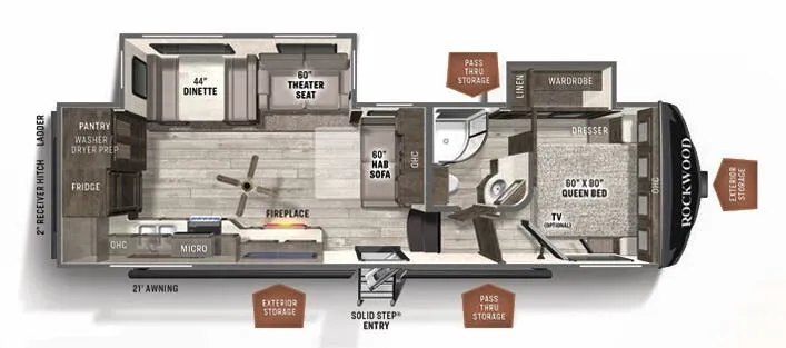 Forest River Rockwood Ultra Lite 2881S floor plan
