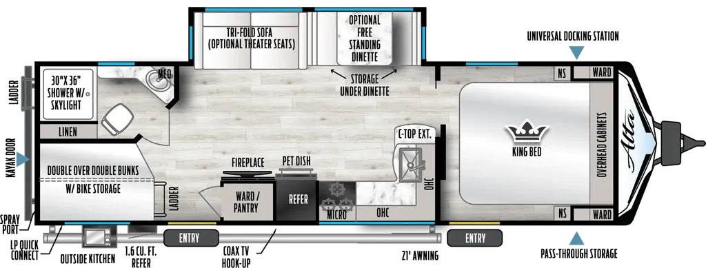 2022 East to West, INC. Alta 2800KBH floor plan