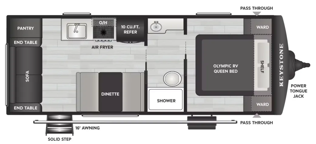 2026 Keystone Hideout 210RLWE - Floor plan