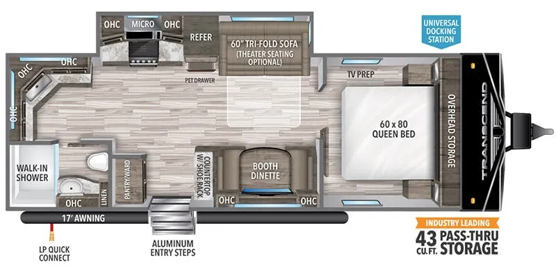 2021 Grand Design Transcend Xplor 240ML - Floor plan