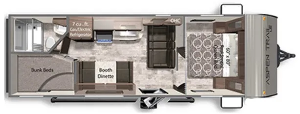 2022 Dutchmen Aspen Trail 25BH floor plan