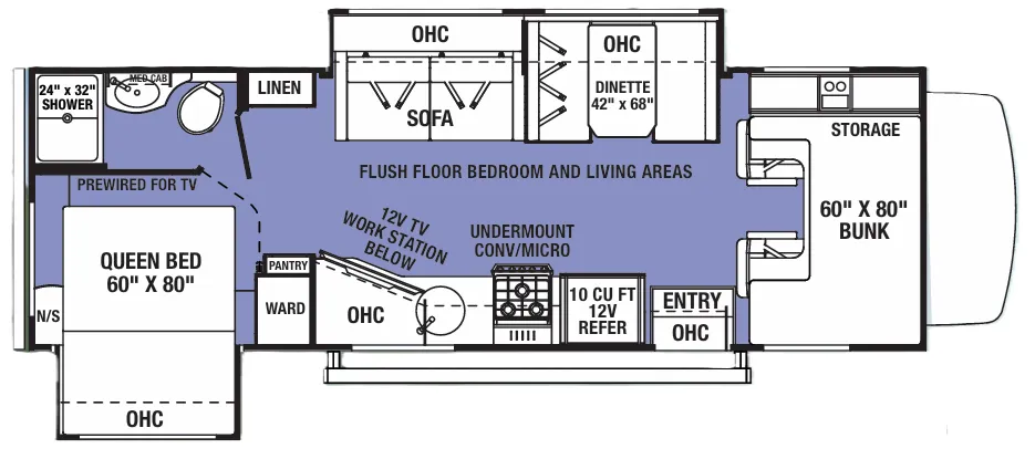 Forest River Sunseeker LE 2550DSLE floor plan