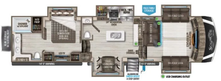 Grand Design Solitude 380FL floor plan