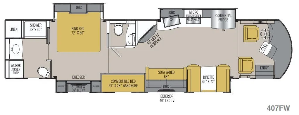 Coachmen Sportscoach 407FW floor plan